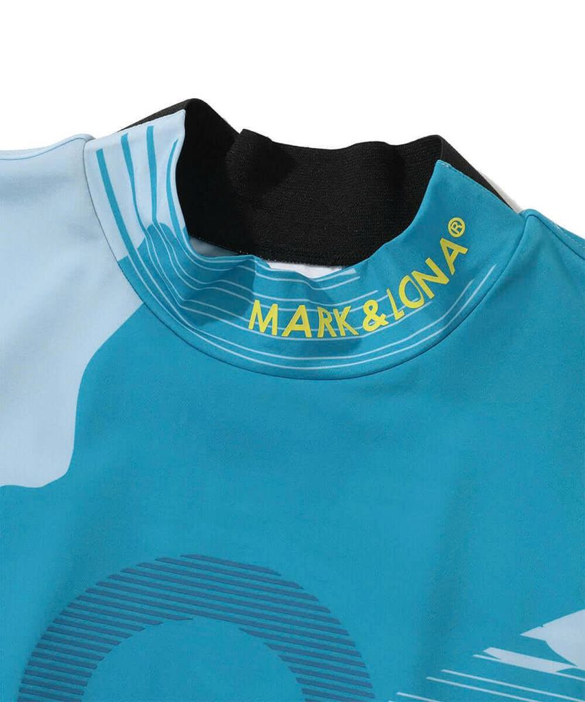 Áo golf nam tay ngắn Flow Camo Mock Neck Tee MLM-5A-AA07 (Blue) | MARK