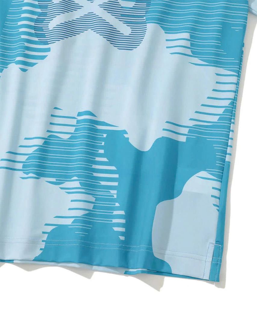 Áo golf nam tay ngắn Flow Camo Mock Neck Tee MLM-5A-AA07 (Blue) | MARK