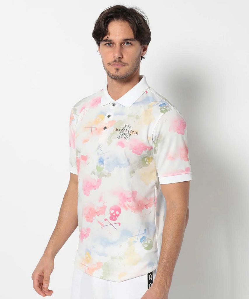 Áo golf nam tay ngắn Pulse Camo Polo MLM-5A-AP06 (White) | MARK & LONA