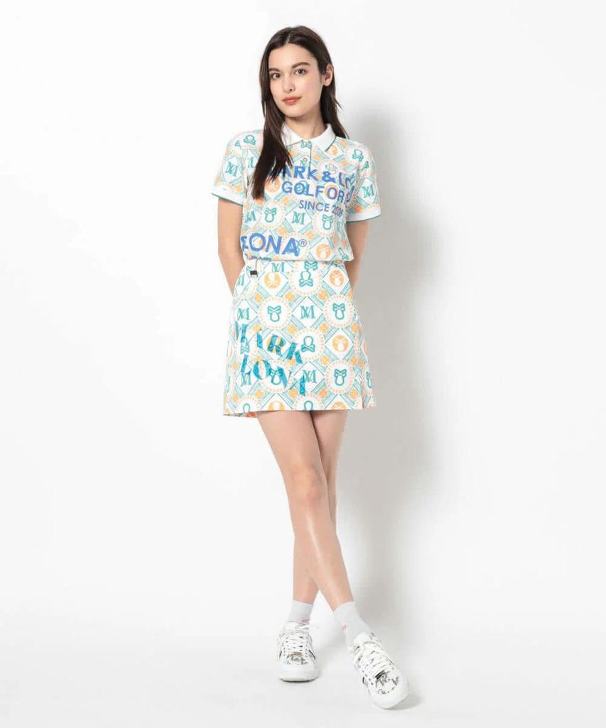 Áo golf nữ tay ngắn Aura Monogram Polo MLW-5A-AP05 (Green) | MARK & LO