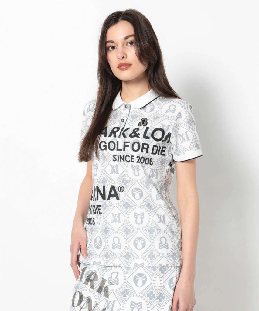 Áo golf nữ tay ngắn Aura Monogram Polo MLW-5A-AP05 (Grey) | MARK & LON
