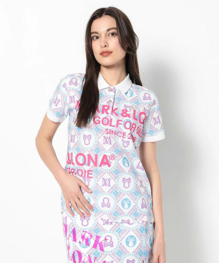 Áo golf nữ tay ngắn Aura Monogram Polo MLW-5A-AP05 (Purple) | MARK & L