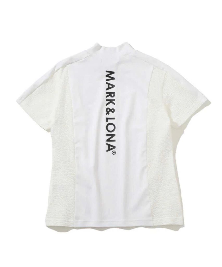 Áo golf nữ tay ngắn Calde Panel Mock Neck MLW-5A-AA05 (White) | MARK &