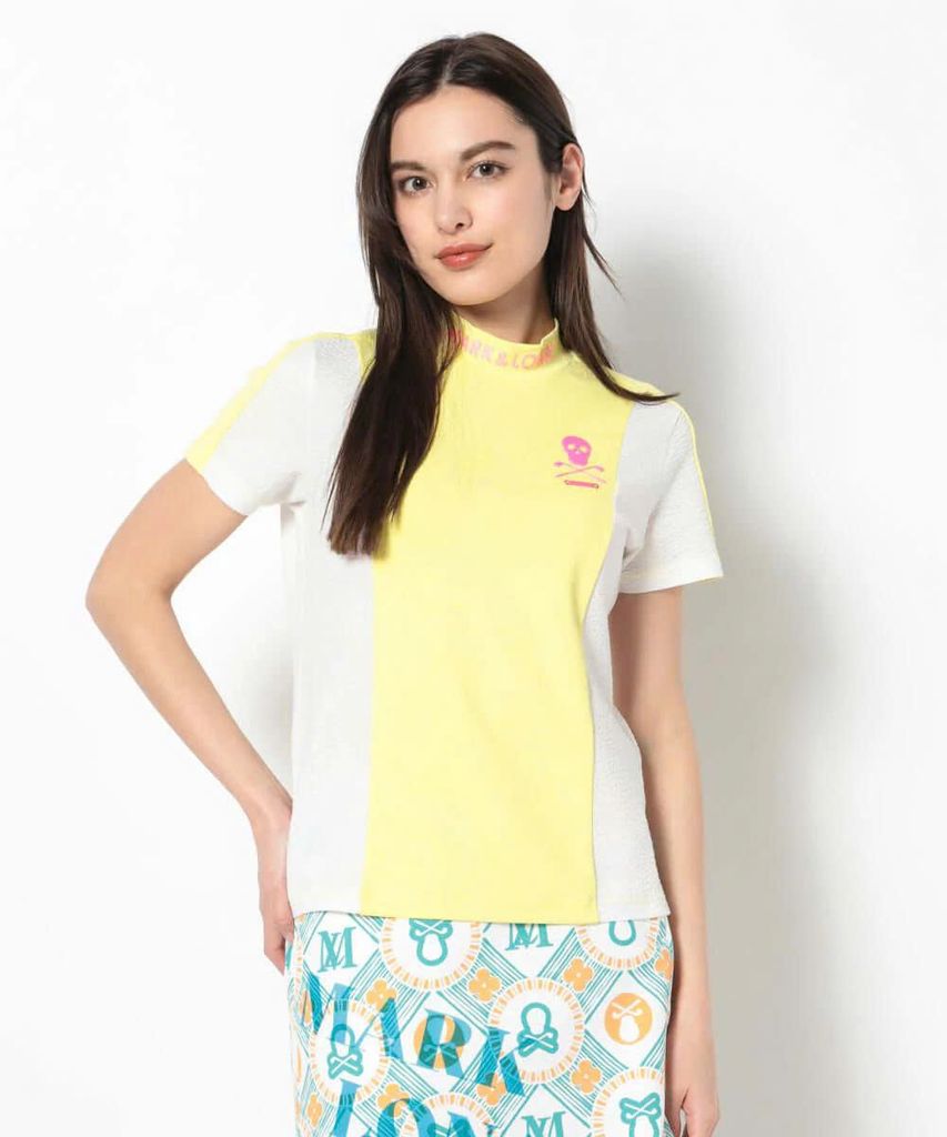 Áo golf nữ tay ngắn Calde Panel Mock Neck MLW-5A-AA05 (Yellow) | MARK