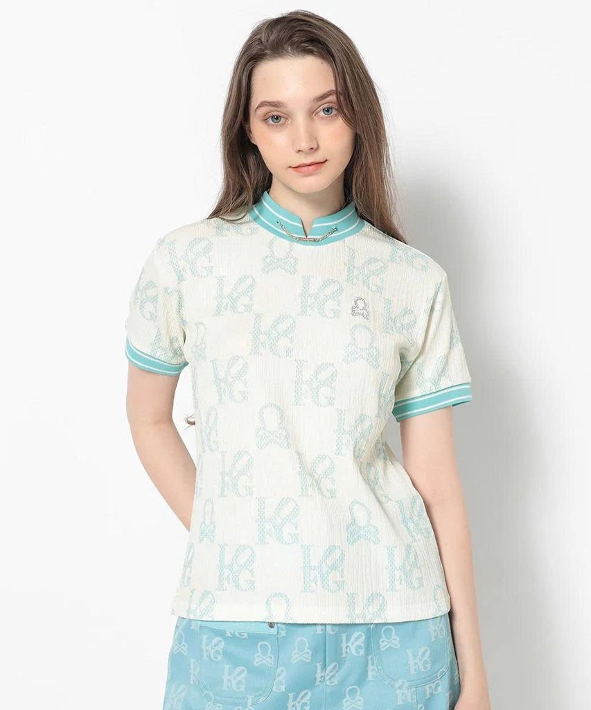 Áo golf nữ tay ngắn Ever Monogram Mock Neck Tee MLW-5A-AA04 (Mint) | M