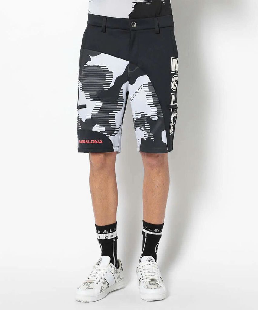 Quần shorts golf nam Flow Camo Shorts MLM-5A-AT13 (Black) | MARK & LON