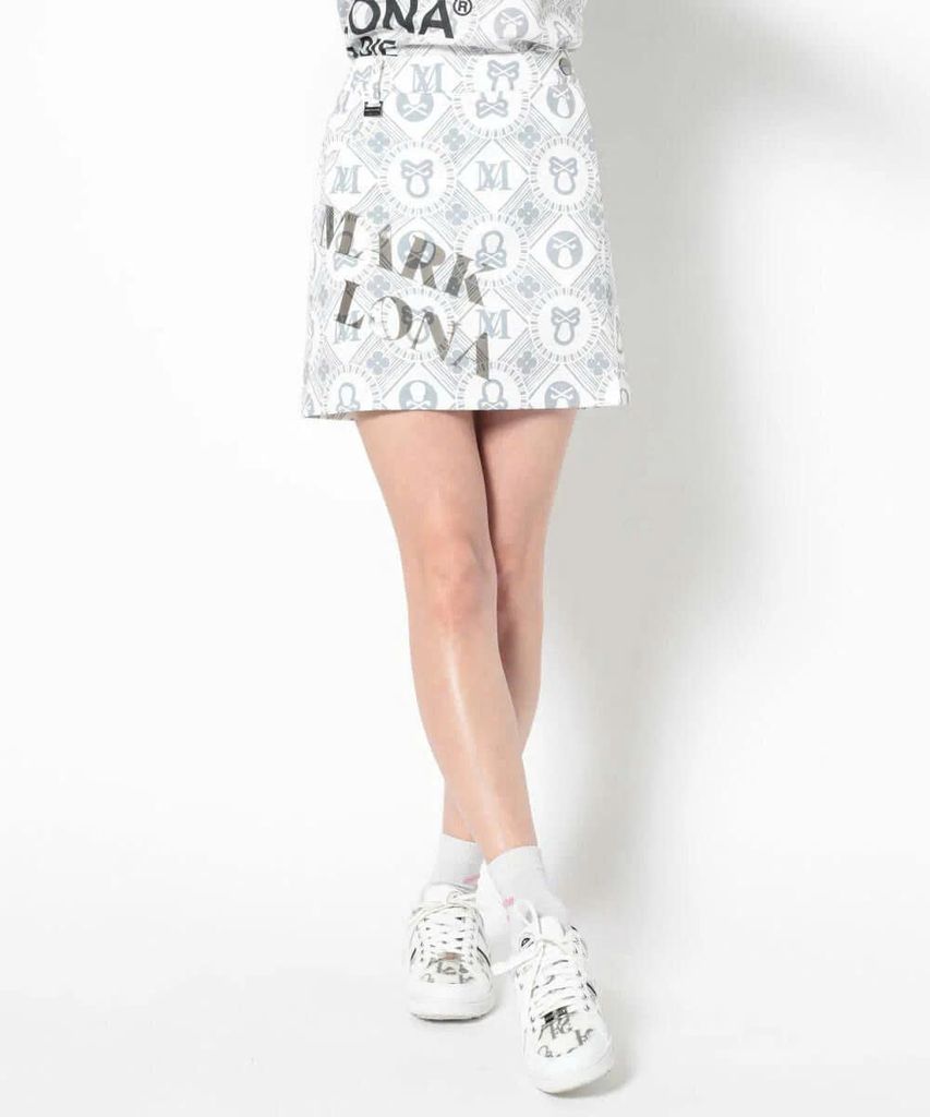 Váy golf Aura Monogram Trapeze Skirt MLW-5A-AE08 (Grey) | MARK & LONA