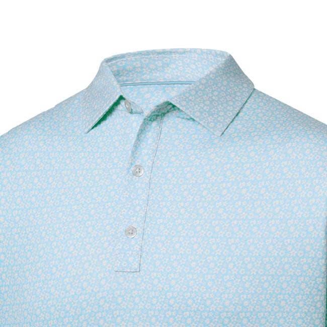 Áo golf nam tay ngắn Allover Floral Lisle White / Sky 31491 | FootJoy