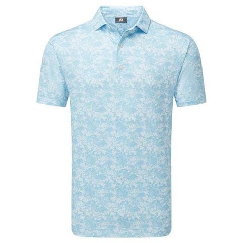 Áo golf nam tay ngắn Garden Print Lisle Air Blue 37459 | FootJoy