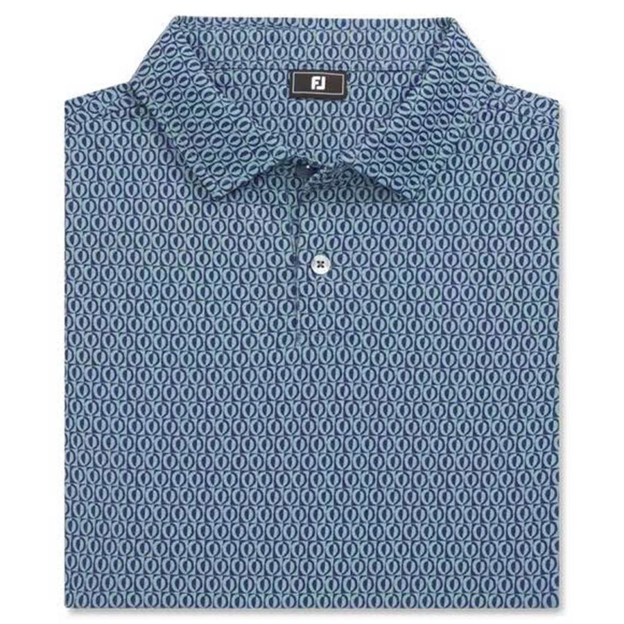 Áo golf nam tay ngắn Modernist Geo Pique Steel Blue / Navy 37447 | Foo