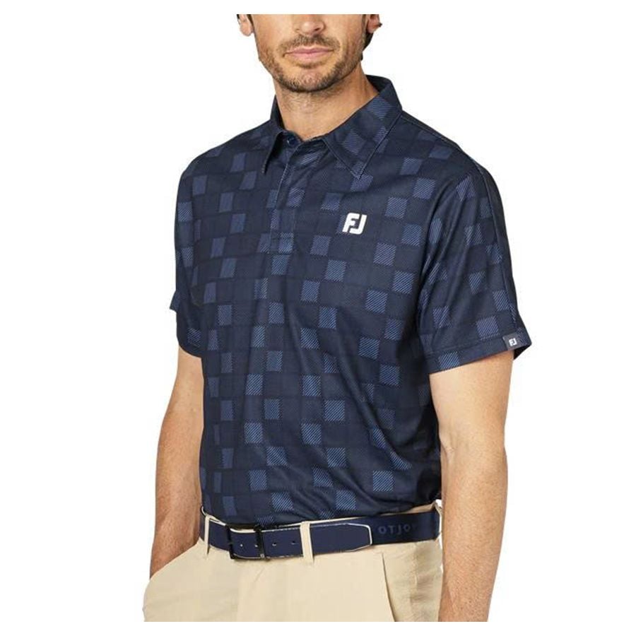 Áo golf nam tay ngắn Short Sleeve Print Shirts Dark Navy 34690 | FootJ