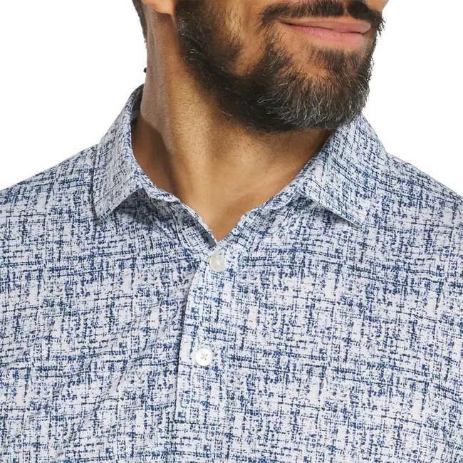 Áo golf nam tay ngắn Tweed Print Lisle White / Navy 37474 | FootJoy