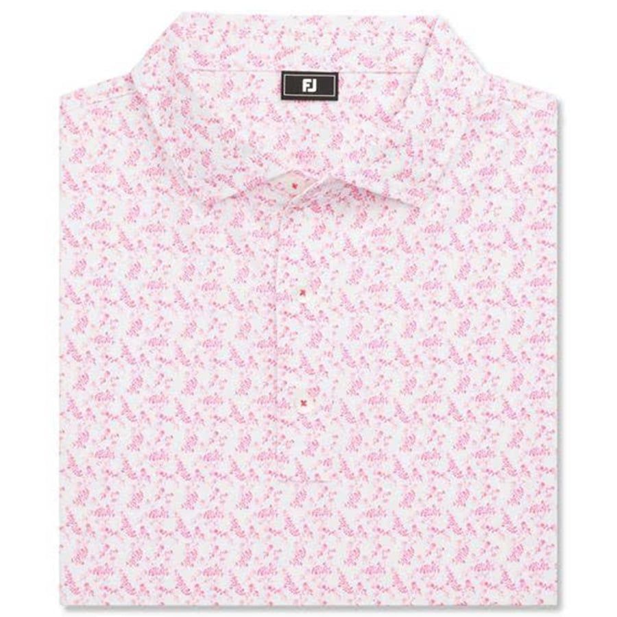 Áo golf nam tay ngắn Vintage Floral Lisle White / Magenta 37449 | Foot