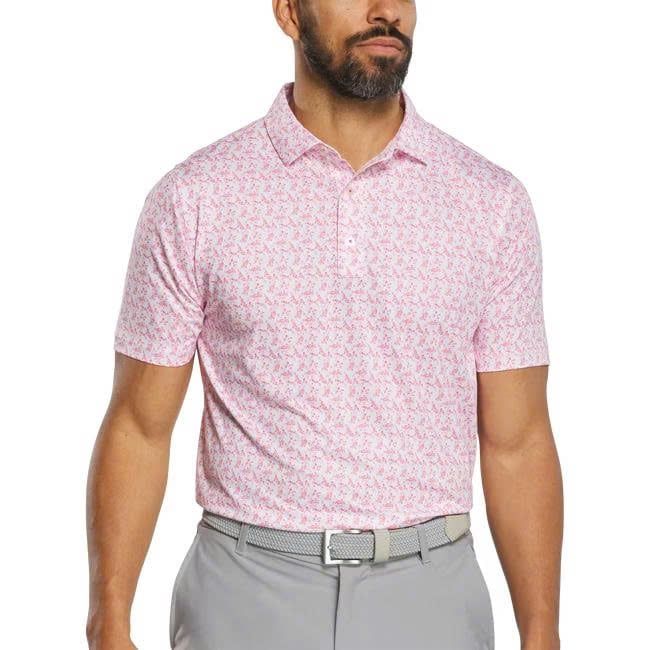 Áo golf nam tay ngắn Vintage Floral Lisle White / Magenta 37449 | Foot