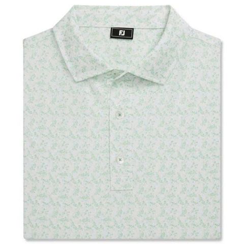 Áo golf nam tay ngắn Vintage Floral Lisle White / Seafoam 37450 | FootJoy