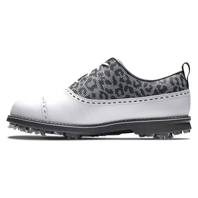 Giày golf nữ Premiere Series - Cap Toe Women WHITE/CHARCOAL/LEOPARD PR