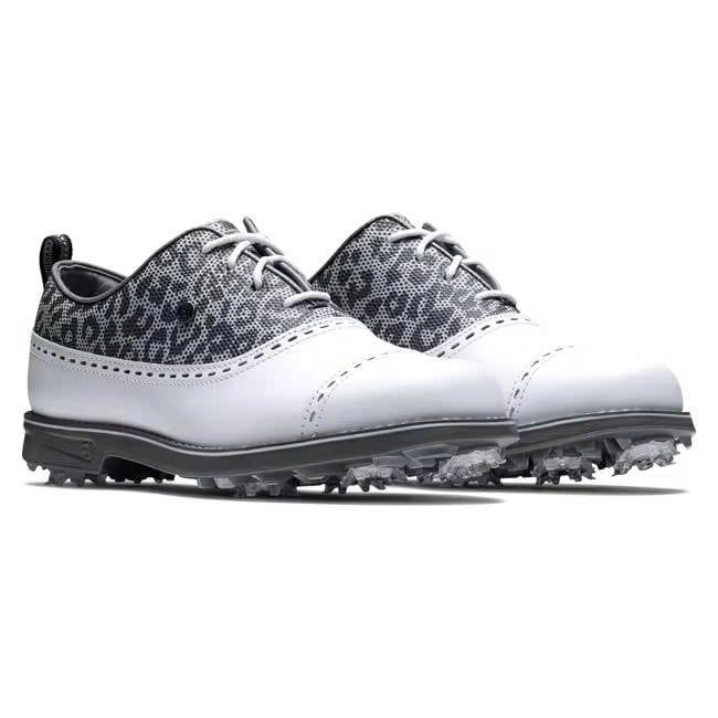 Giày golf nữ Premiere Series - Cap Toe Women WHITE/CHARCOAL/LEOPARD PR