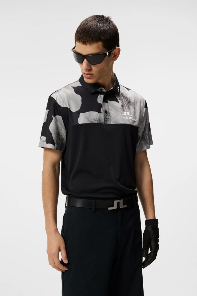 Áo golf nam tay ngắn Jeff Tour Golf Polo BLACK GMJT11575-9999 | J.Lind