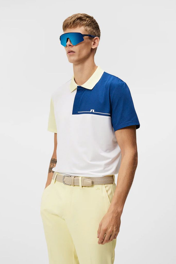 Áo golf nam tay ngắn Cliff Reg Polo WHITE GMJT09557-0000 | J.Lindeberg