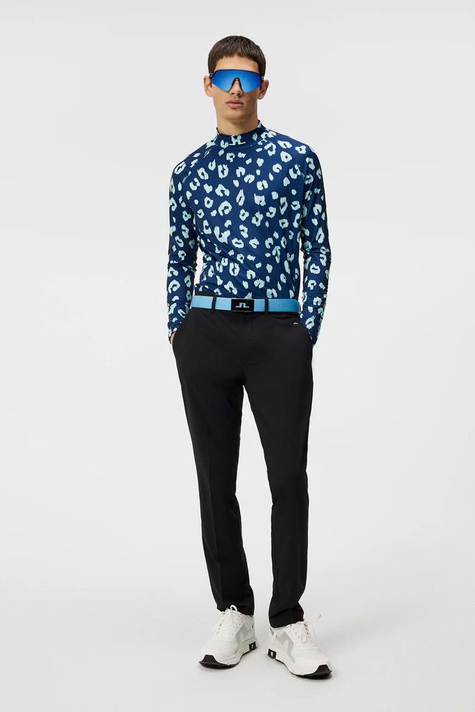 Áo golf nam tay dài Aello Soft Compression Print Savanna Estate Blue G