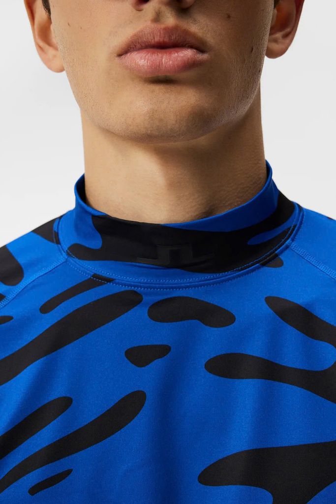 Áo golf nam tay dài Aello Soft Compression Print Neptune Nautical Blue