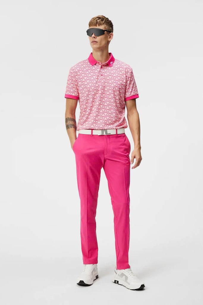 Áo golf nam tay ngắn Tour Tech Reg Fit Print Polo Geo Powder Pink GMJT