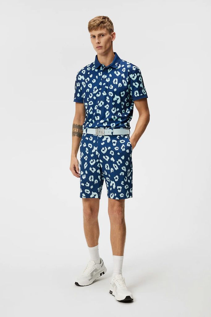 Áo golf nam tay ngắn Tour Tech Reg Fit Print Polo Savanna Estate Blue