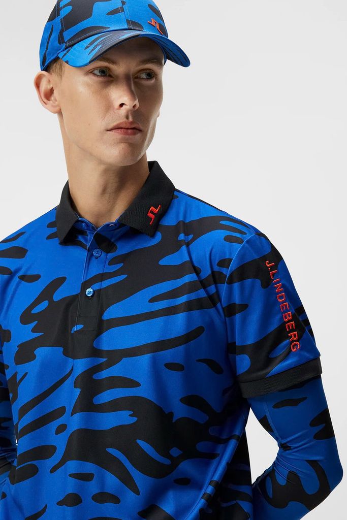 Áo golf nam tay ngắn Tour Tech Reg Fit Print Polo Neptune Nautical Blu