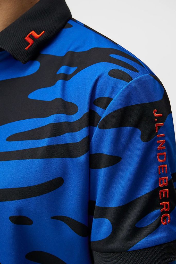 Áo golf nam tay ngắn Tour Tech Reg Fit Print Polo Neptune Nautical Blu