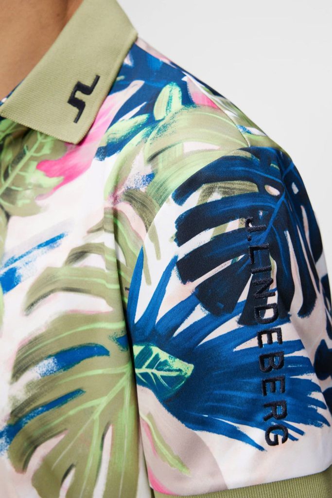 Áo golf nam tay ngắn Tour Tech Reg Fit Print Polo Calypso Oil Green GM