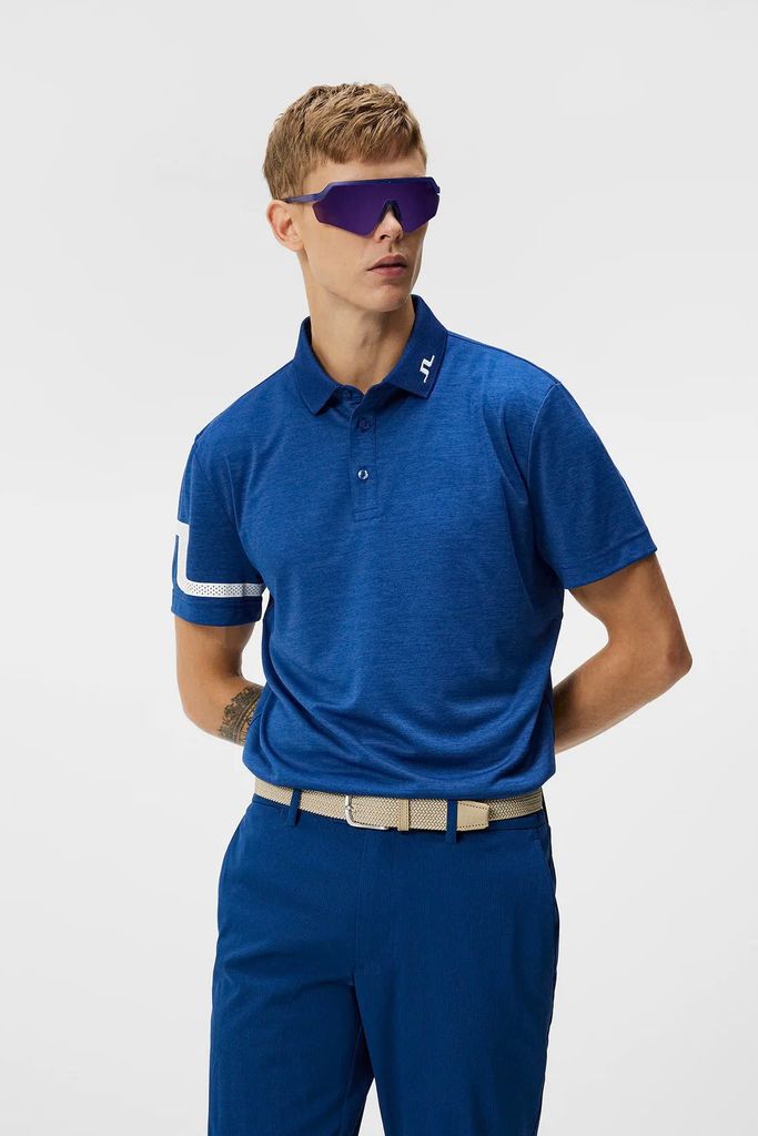Áo golf nam tay ngắn Heath Regular Fit Polo Estate Blue Melange GMJT09