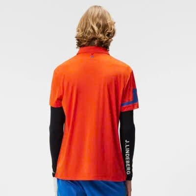 Áo golf nam tay ngắn Heath Regular Fit Polo Tangerine Tango Melange GM