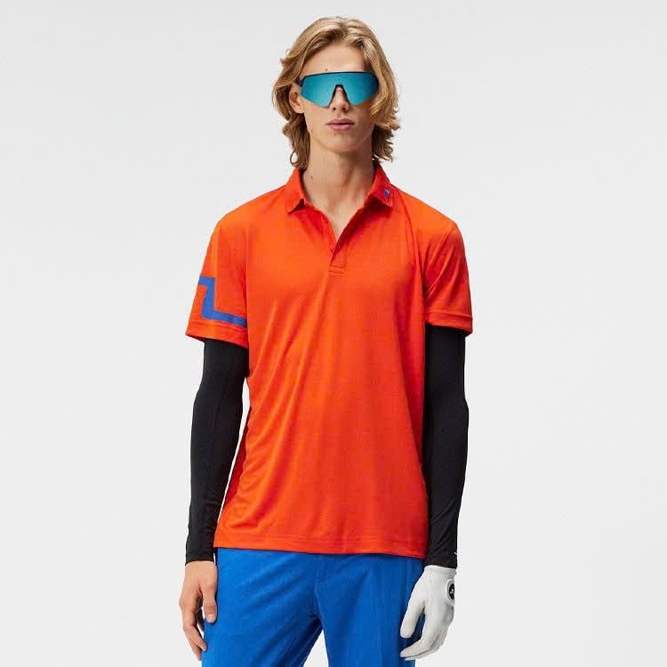 Áo golf nam tay ngắn Heath Regular Fit Polo Tangerine Tango Melange GM