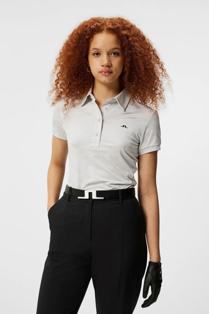 Áo golf nữ tay ngắn Alaya Jacquard Polo Neptune Jacquard Light Grey GW