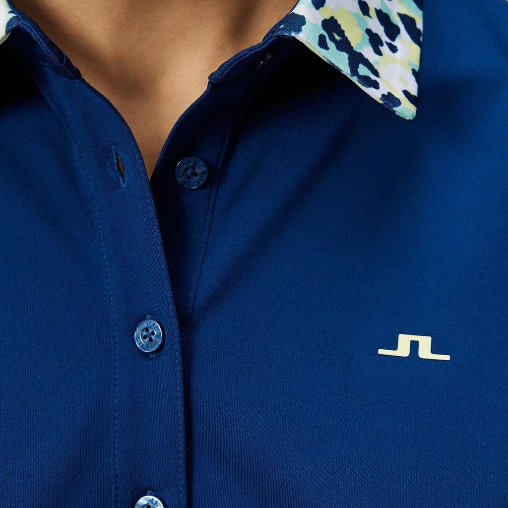 Áo golf nữ tay ngắn Cara Polo Estate Blue GWJT09012-O341 | J.Lindeberg