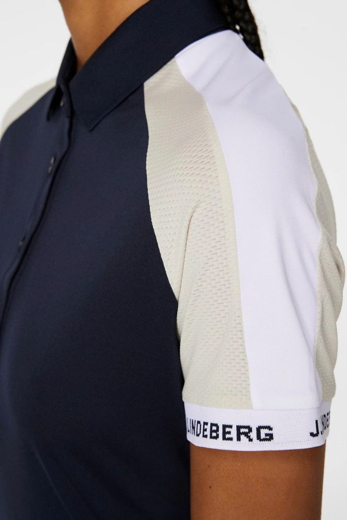 Áo golf nữ tay ngắn Priya Polo Navy GWJT10721-6855 | J.Lindeberg