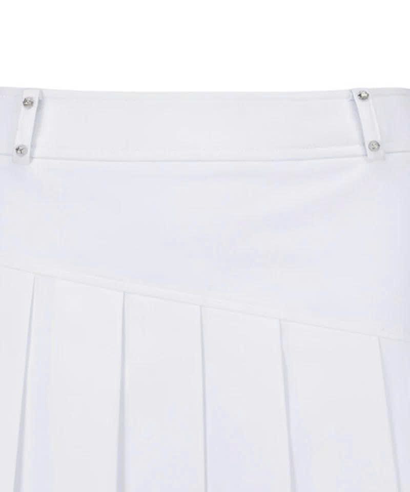 Váy golf Logo Band Point Pleats Skirt - White AGESWSQ02WH | Anew Golf