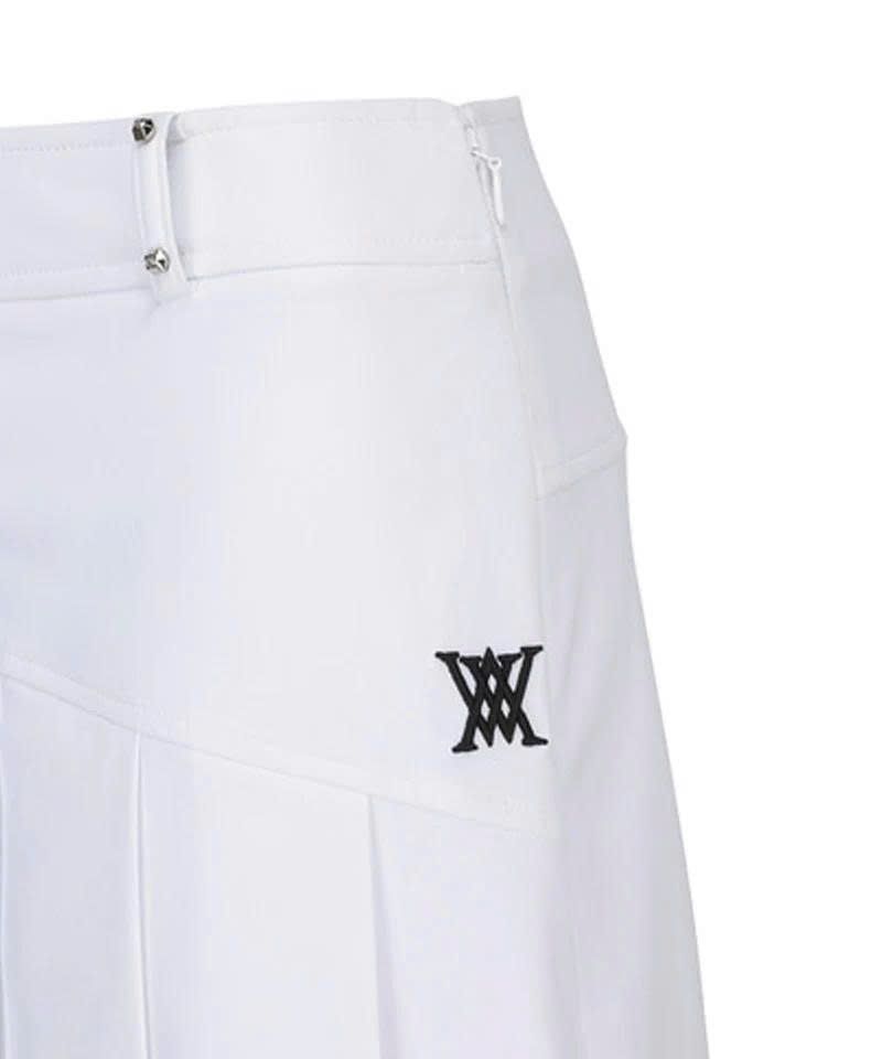 Váy golf Logo Band Point Pleats Skirt - White AGESWSQ02WH | Anew Golf
