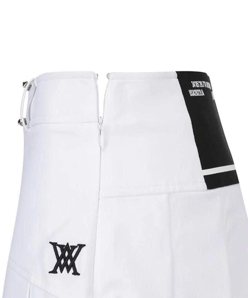 Váy golf Logo Band Point Pleats Skirt - White AGESWSQ02WH | Anew Golf