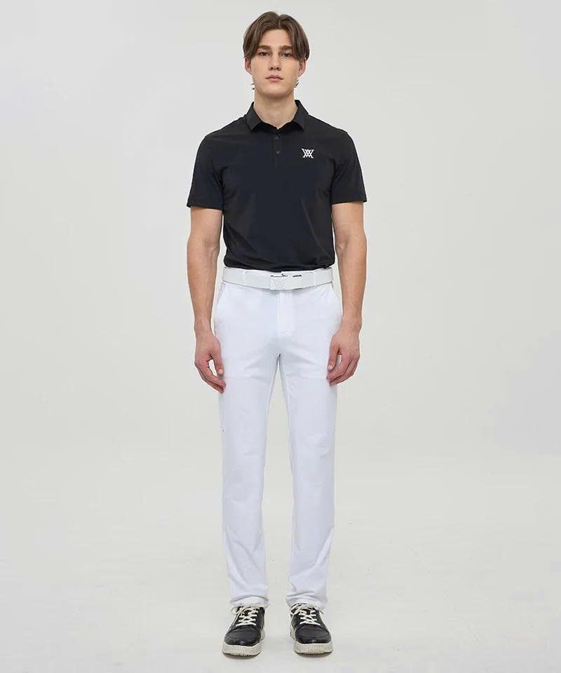 Áo golf nam tay ngắn Back Fabric Block Short T-Shirt - Black AGEMMTS04