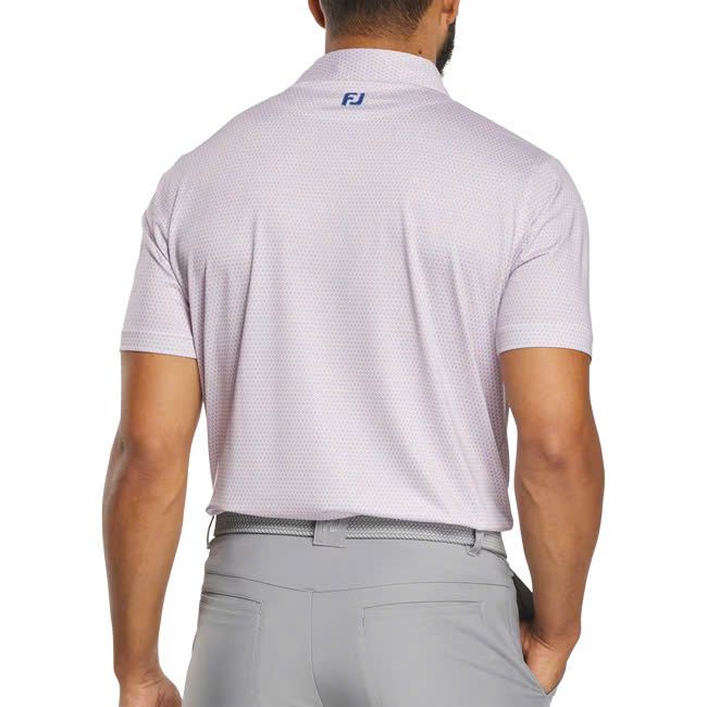 Áo golf nam tay ngắn Stellar Print Lisle White/Pink/Sky 37512 | FootJo