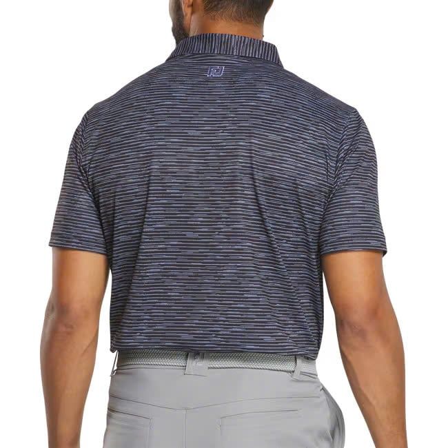 Áo golf nam tay ngắn Broken Stripe Print Pique Black / Periwinkle 3744