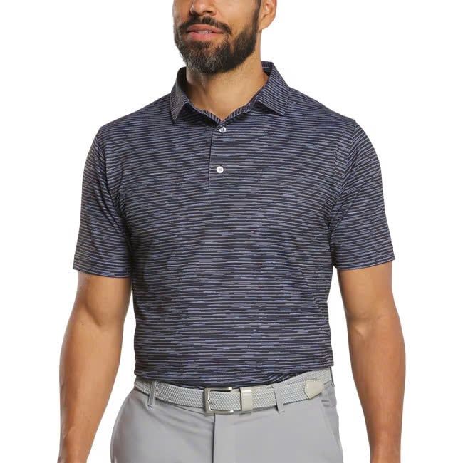 Áo golf nam tay ngắn Broken Stripe Print Pique Black / Periwinkle 3744