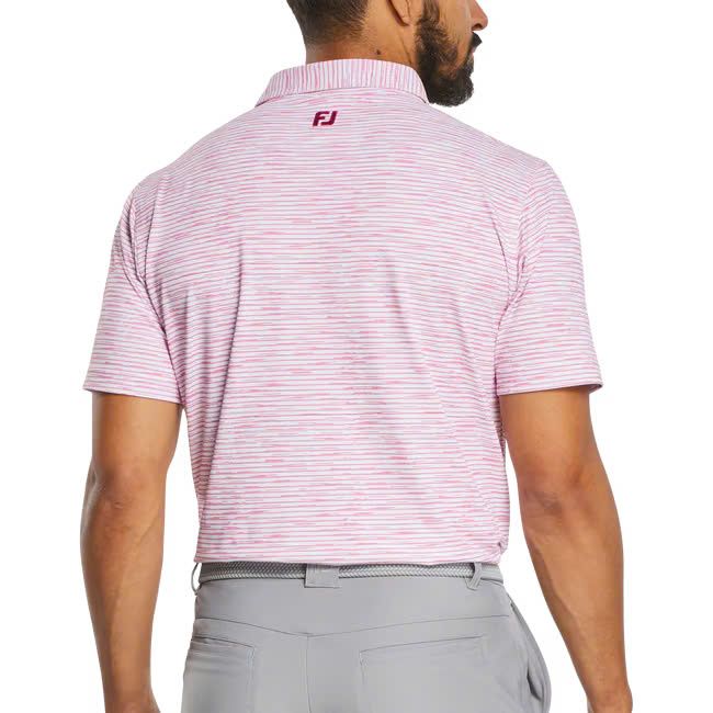 Áo golf nam tay ngắn Broken Stripe Print Pique White / Magenta 37443 |