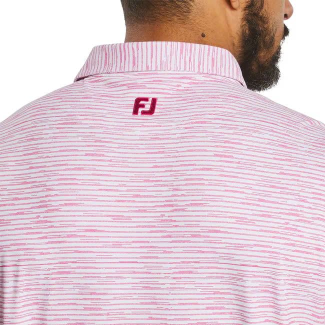 Áo golf nam tay ngắn Broken Stripe Print Pique White / Magenta 37443 |