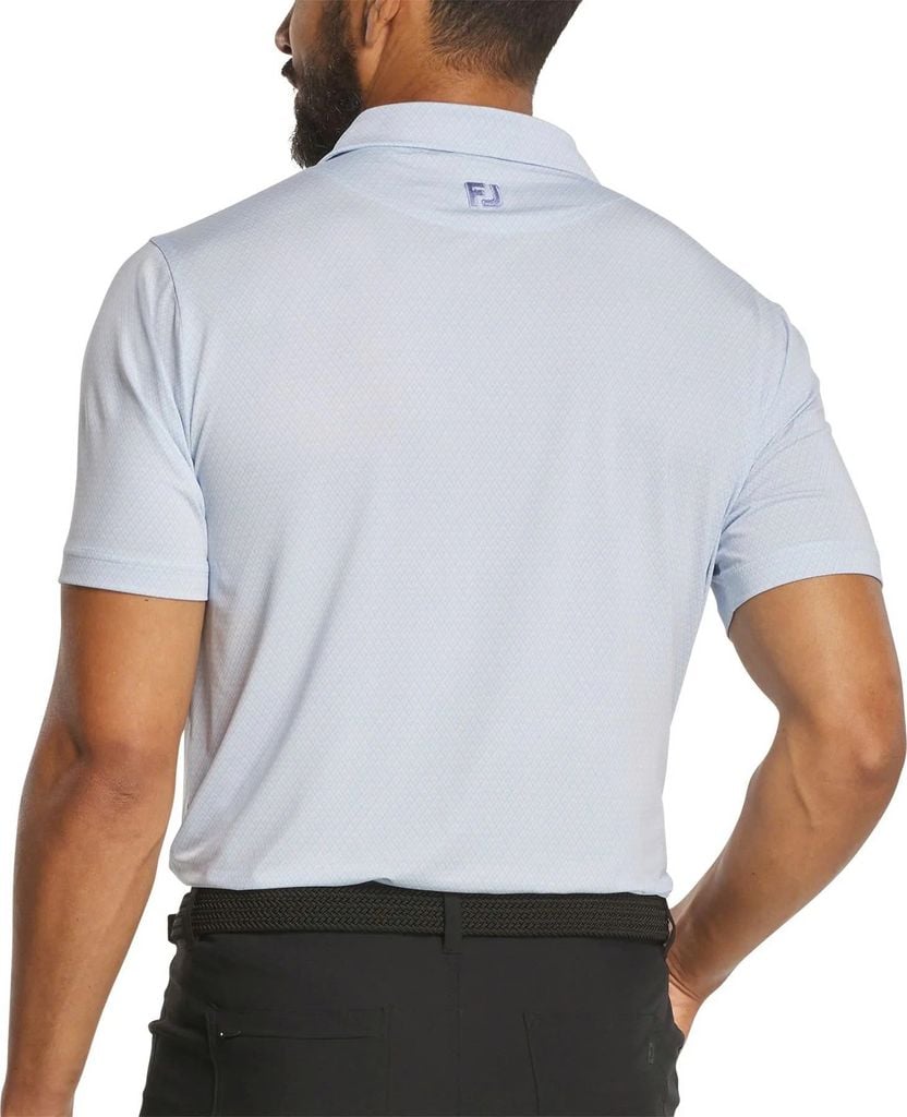 Áo golf nam tay ngắn Deco Diamond Print Lisle Ice Water / Periwinkle 3