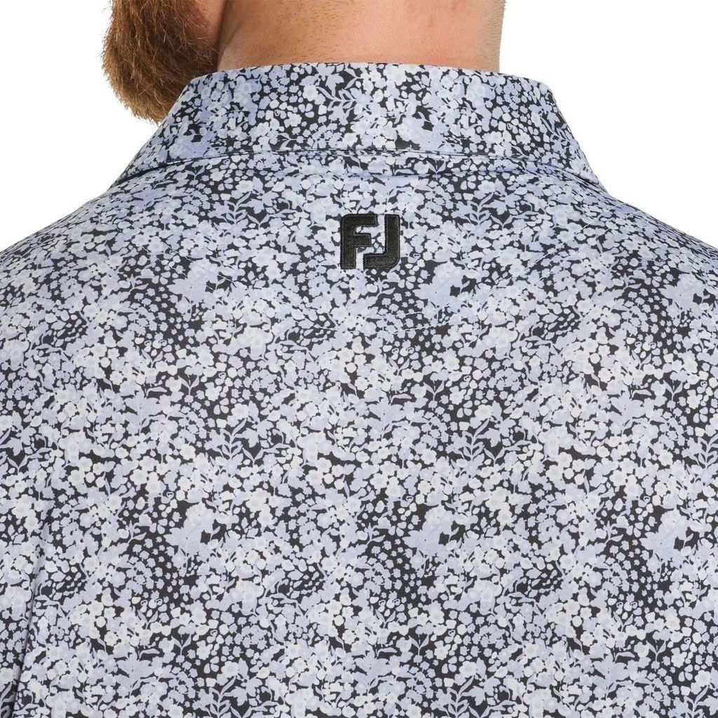 Áo golf nam tay ngắn Garden Print Lisle Periwinkle 37462 | FootJoy