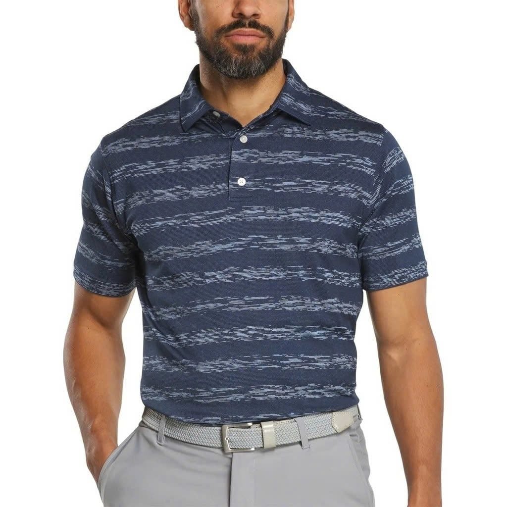 Áo golf nam tay ngắn Ikat Stripe Lisle Marine 37482 | FootJoy