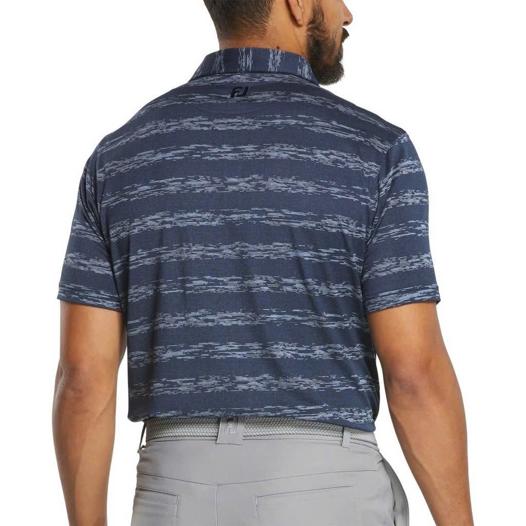 Áo golf nam tay ngắn Ikat Stripe Lisle Marine 37482 | FootJoy