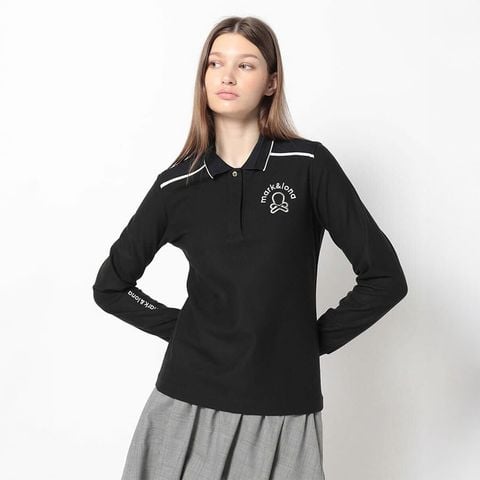 Áo golf tay dài nữ Está Brushed Stretch Polo MLW-5C-AC01 (Black) | MARK & LONA